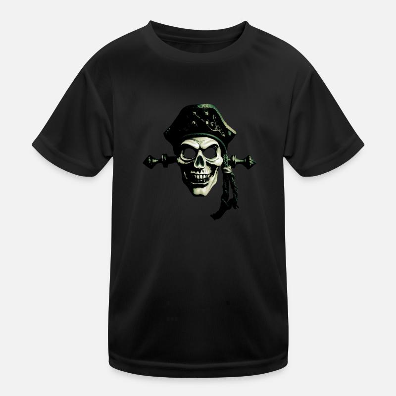 Pirat Ghost - Kinder Funktions-T-Shirt - Schwarz