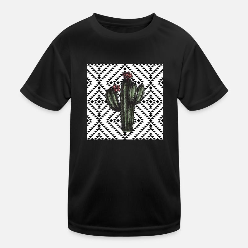 Cactus Geometric Pattern Design Kids Functional T-Shirt