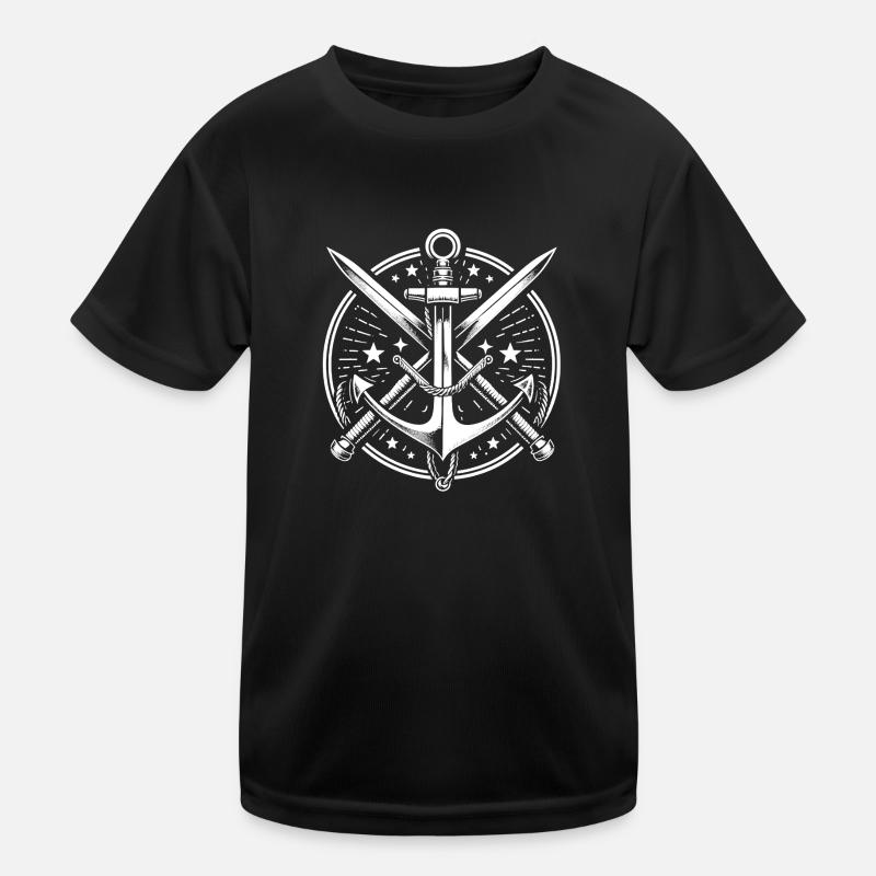 Anker und Schwerter Kinder Funktions-T-Shirt