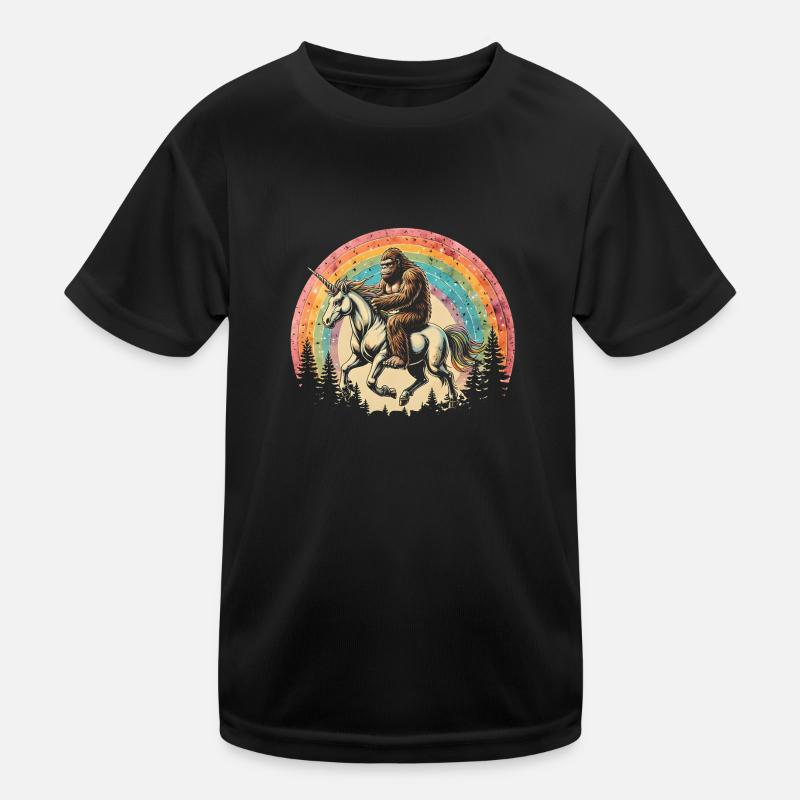 Bigfoot Regenbogen Einhorn Kinder Funktions-T-Shirt