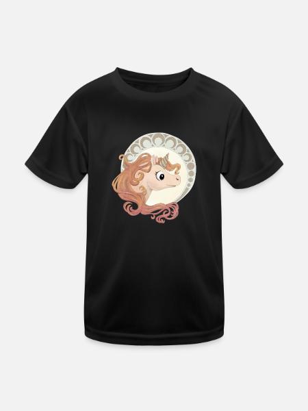 Elegant Unicorn - Kids Functional T-Shirt - black