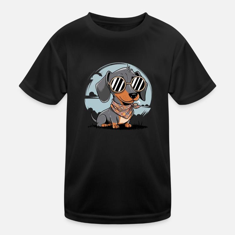 Cooler Dackel Hund Kinder Funktions-T-Shirt