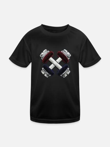 Bestickte stumme Glocken - Kinder Funktions-T-Shirt - Schwarz