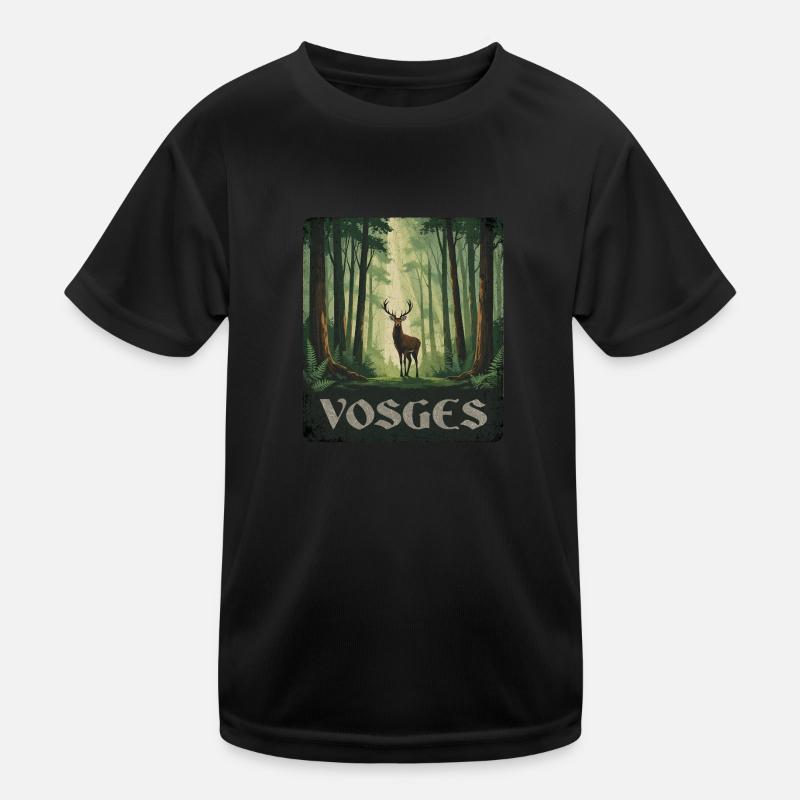 Vosges Hirsch Wald Kinder Funktions-T-Shirt