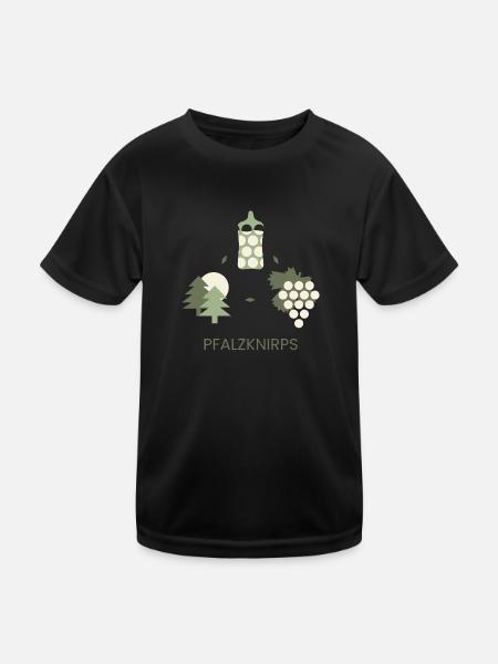 Pfalzknirps in Grün - Kinder Funktions-T-Shirt - Schwarz - Vorne