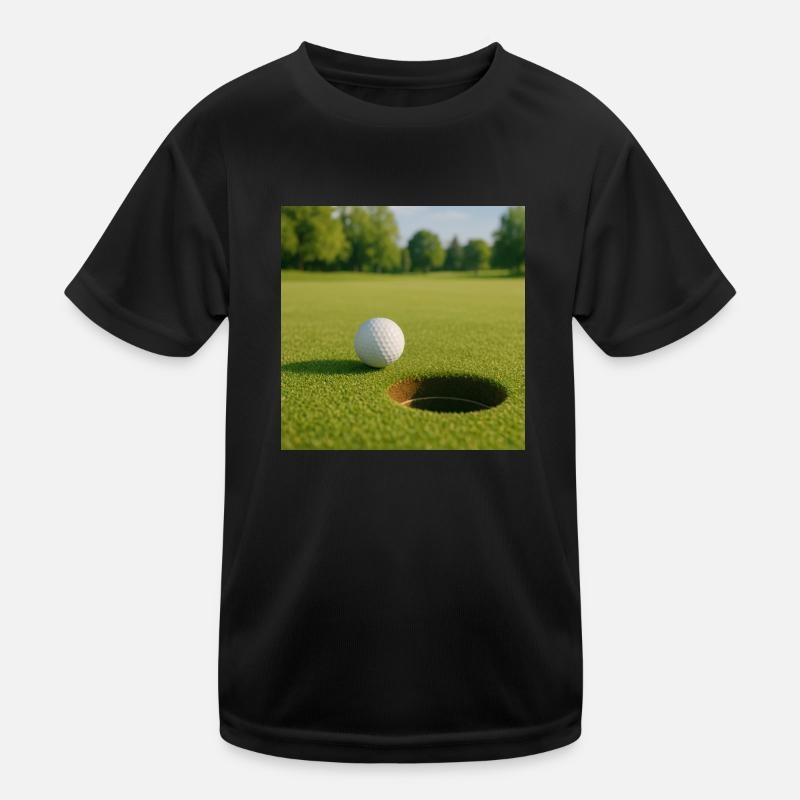 Golf -Golf ball on green Kids Functional T-Shirt
