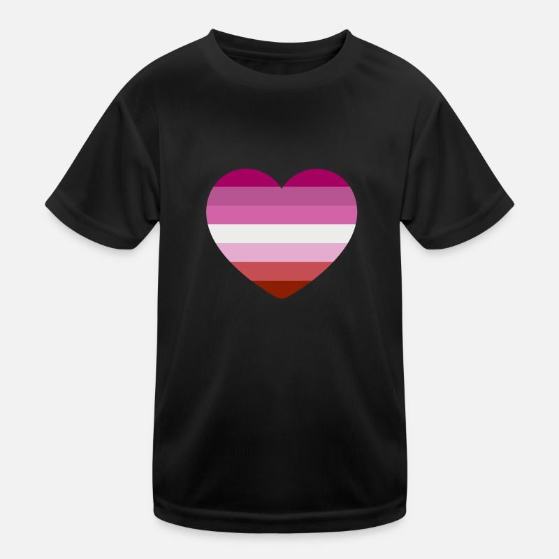 Coeur aux couleurs du drapeau lesbien T-shirt sport Enfant