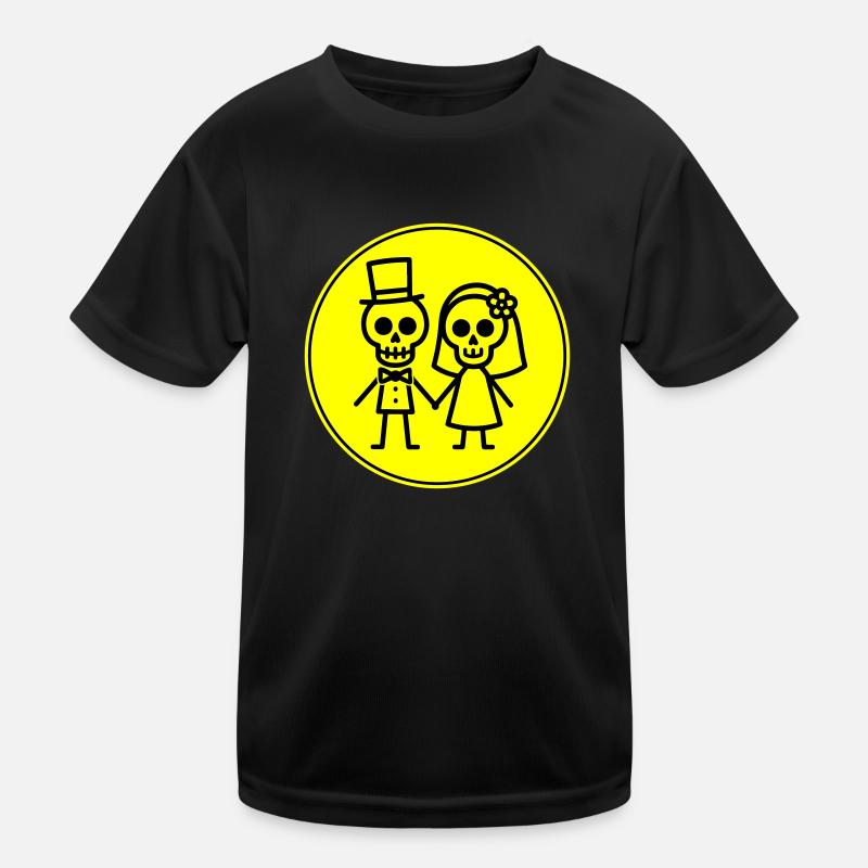Wedding Skeleton Funny Couple Kids Functional T-Shirt