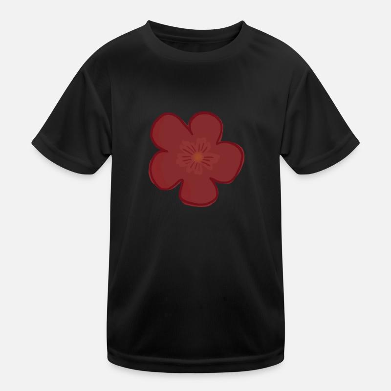 Rote Blume Kinder Funktions-T-Shirt
