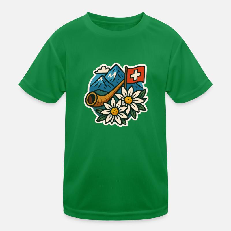 Schweizer tradition Kinder Funktions-T-Shirt