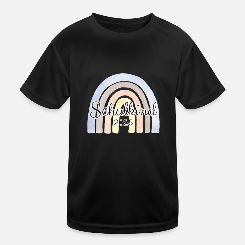 Schulkind Regenbogen Blau Kinder Funktions-T-Shirt