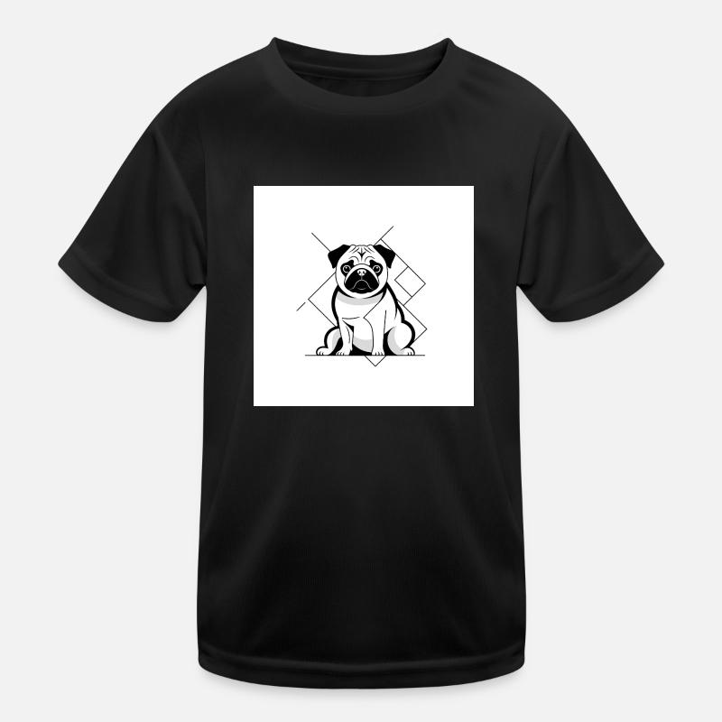 Mops Sitz Kinder Funktions-T-Shirt