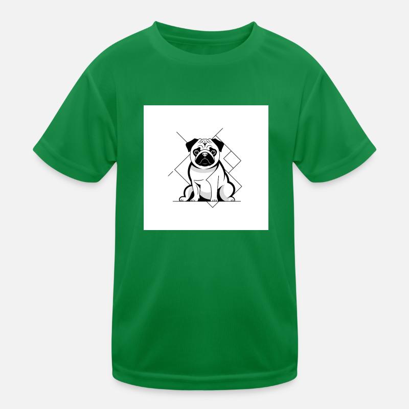 Mops Sitz Kinder Funktions-T-Shirt