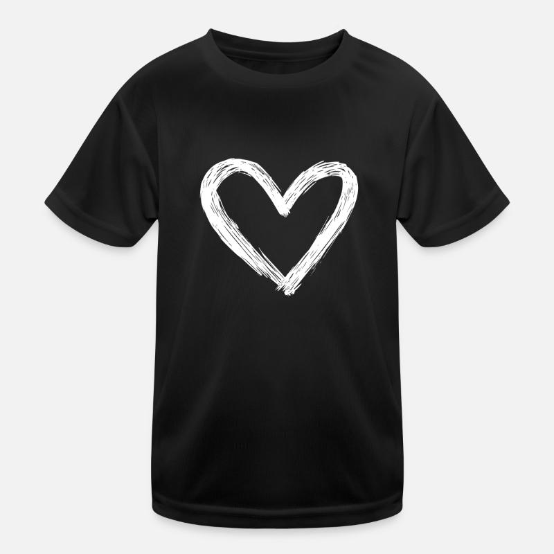 Süßes Herz Hand Gezeichnet Kinder Funktions-T-Shirt