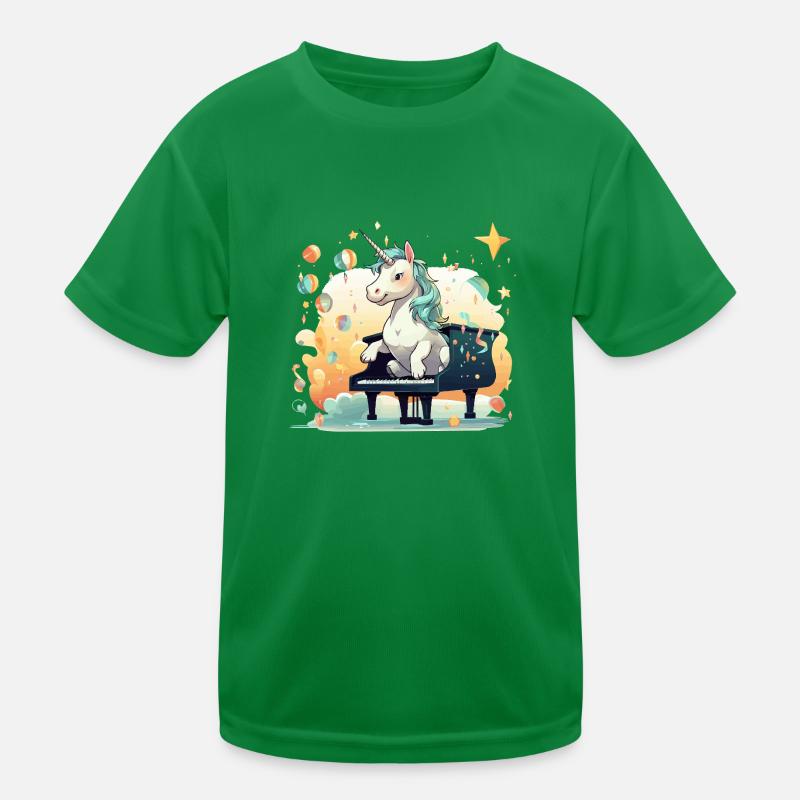 Piano Serenade Unicorn Kids Functional T-Shirt
