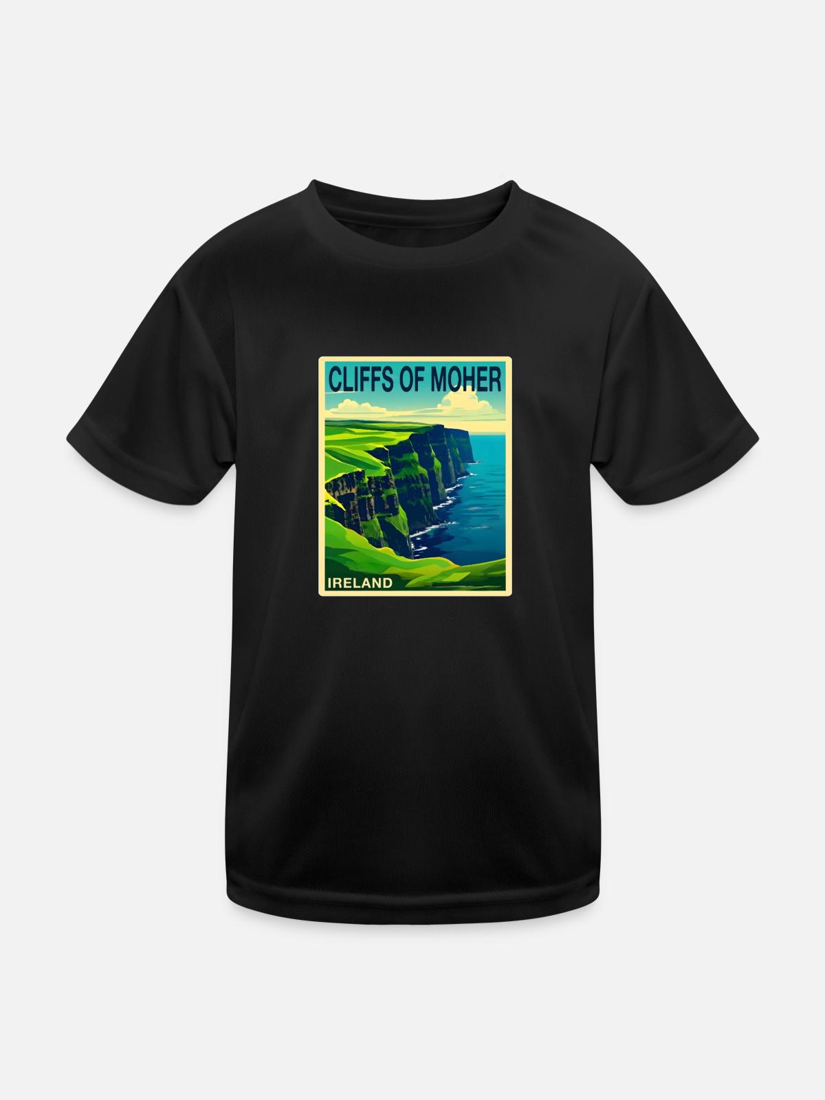 cliffs of moher Irland - Kinder Funktions-T-Shirt - Schwarz - Vorne