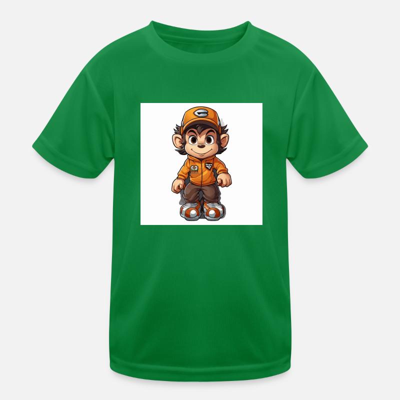 Monkey Skateboard Deck Kinder Funktions-T-Shirt