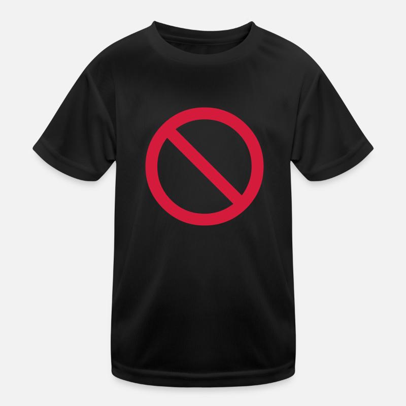 no - prohibited - banned - Kids Functional T-Shirt - black