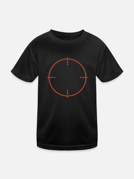 Fadenkreuz / crosshairs (1c) - Kinder Funktions-T-Shirt - Schwarz - Vorne