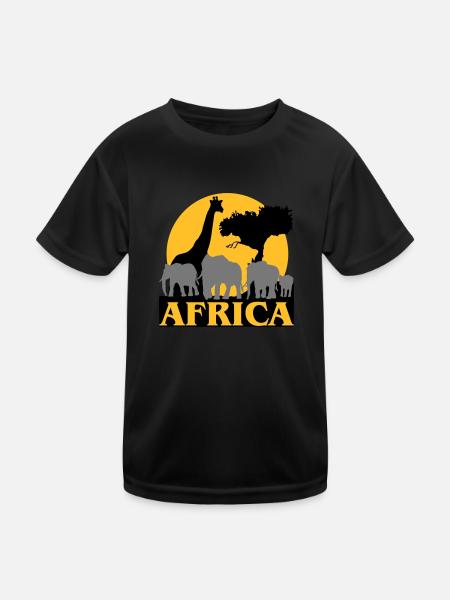 Africa - Sunset in the savanna - Kids Functional T-Shirt - black - Front