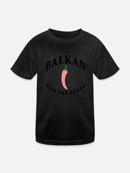 balkan für die seele - Kinder Funktions-T-Shirt - Schwarz - Vorne