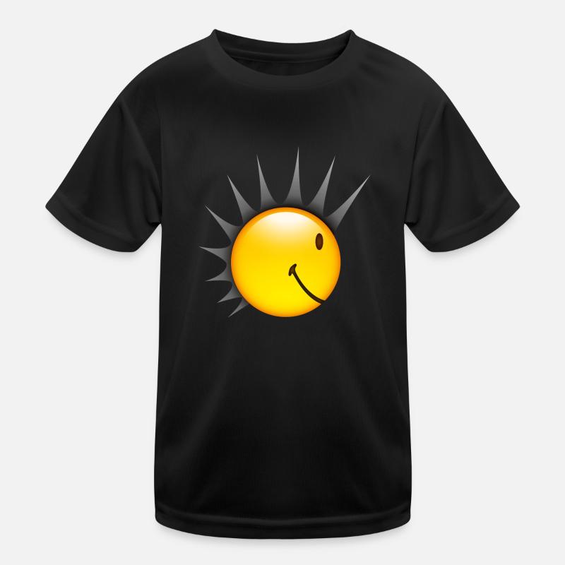 Smiley Punk Side - Kinder Funktions-T-Shirt - Schwarz