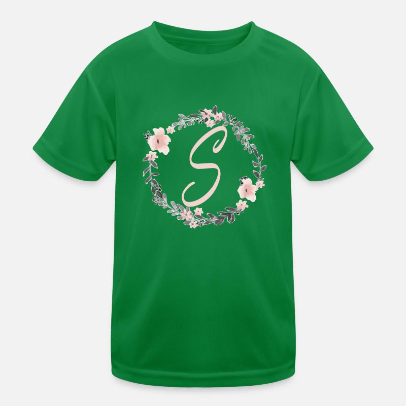 Lettre S avec des fleurs T-shirt sport Enfant