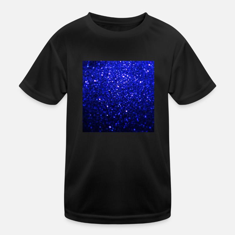 Sparkling Dark Blue Glitter Kids Functional T-Shirt
