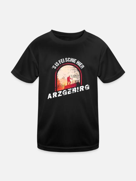 Arzgebirg - Kinder Funktions-T-Shirt - Schwarz