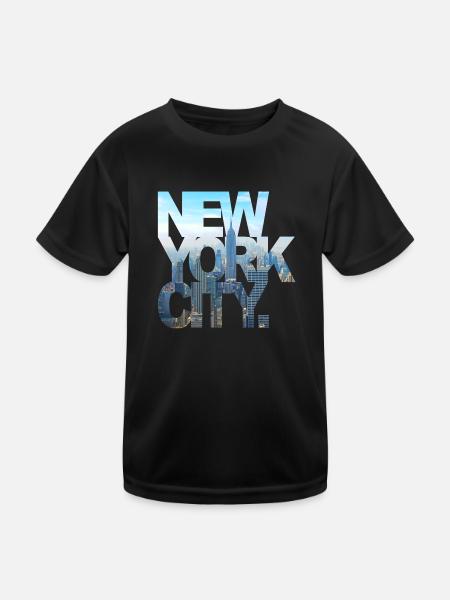 New York City - Kinder Funktions-T-Shirt - Schwarz