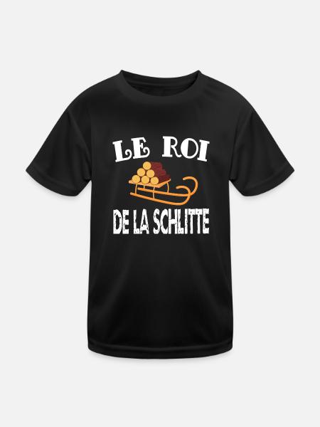 le roi de la schlitte - T-shirt sport Enfant - noir - Devant