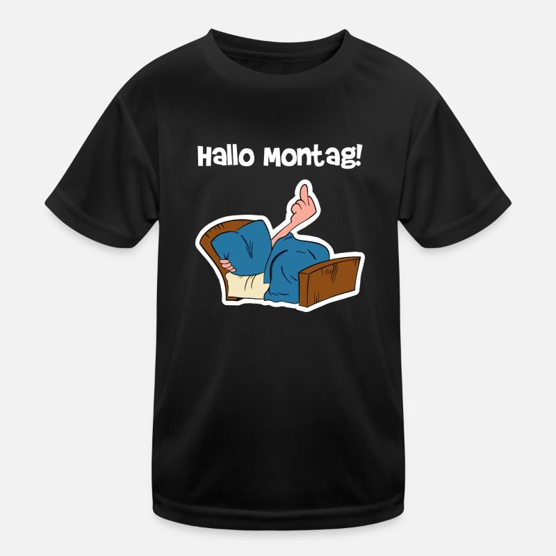Hallo Montag Morgenmuffel Kinder Funktions-T-Shirt