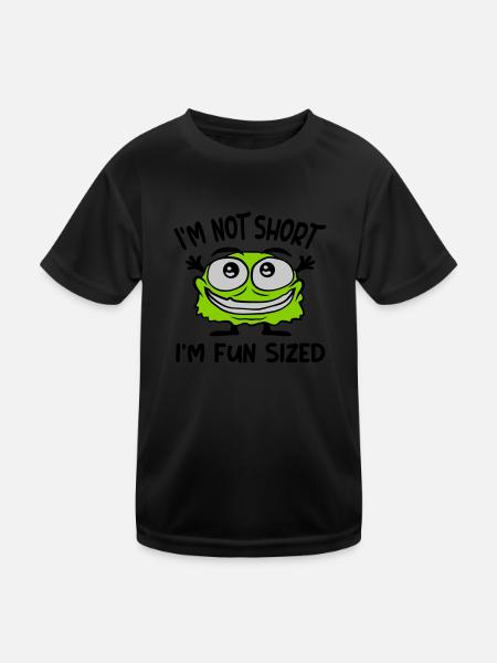 Not short fun sized - Kids Functional T-Shirt - black - Front