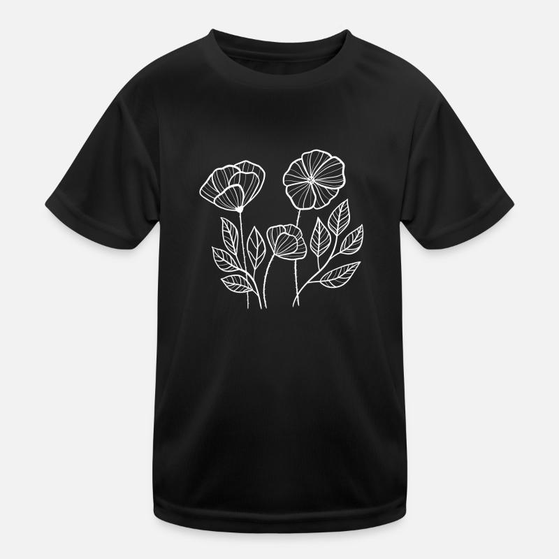 Weiße Mohnblumen Kinder Funktions-T-Shirt