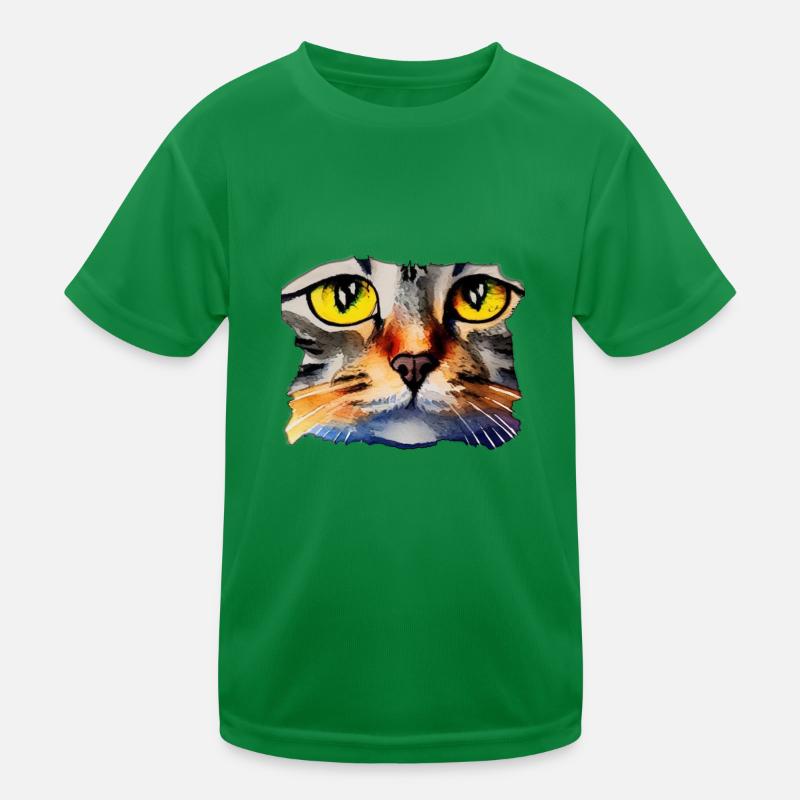 Katzengesicht 2 Kinder Funktions-T-Shirt