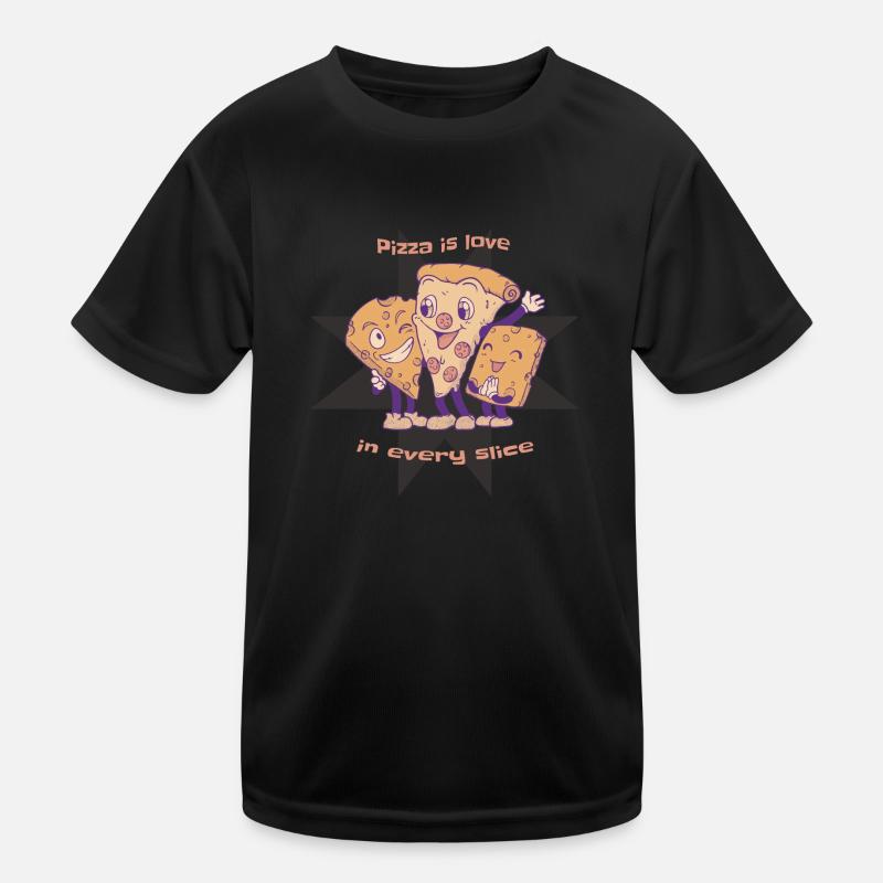 Pizza Is Love In Every Slice Cute Cheese Pizza Kids Functional T-Shirt