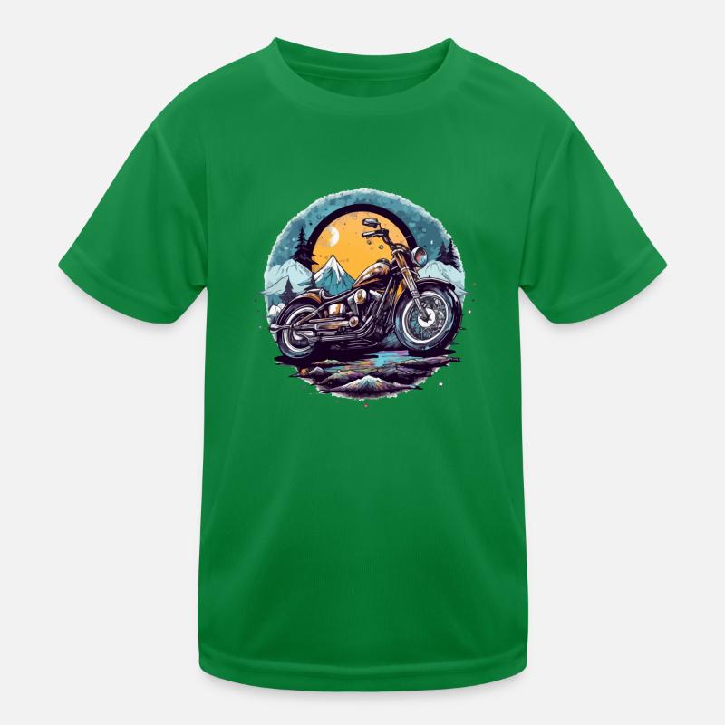 Motorcycle chopper Kids Functional T-Shirt