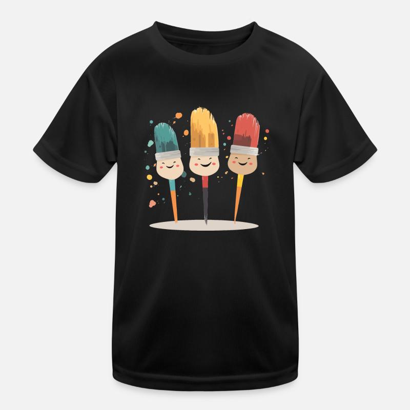 Pinceaux amusants T-shirt sport Enfant