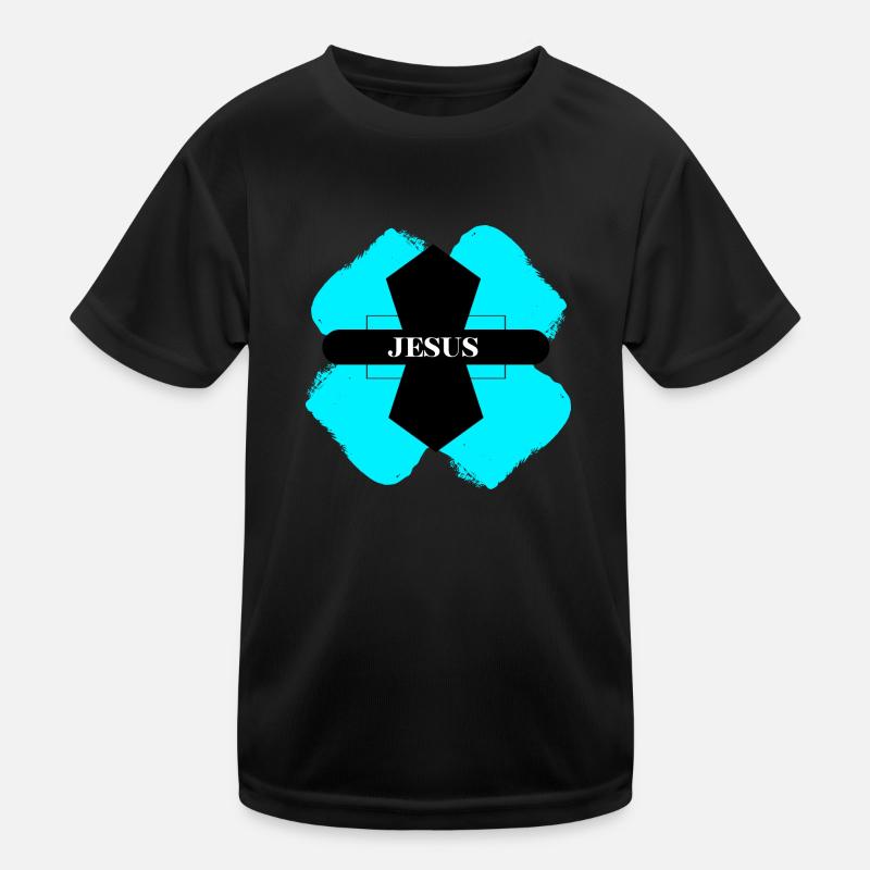 Jesus cross türkis Kinder Funktions-T-Shirt