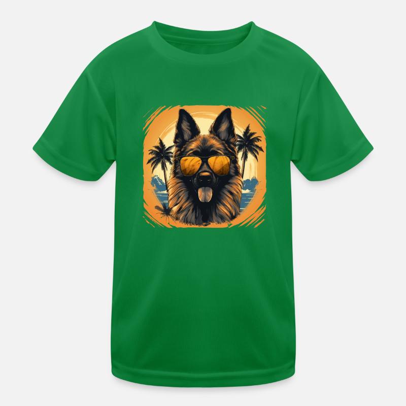 Deutscher Schäferhund mit Sonnenbrille Kinder Funktions-T-Shirt