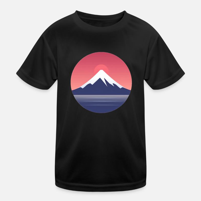 Minimalist Mt. Fuji Kids Functional T-Shirt
