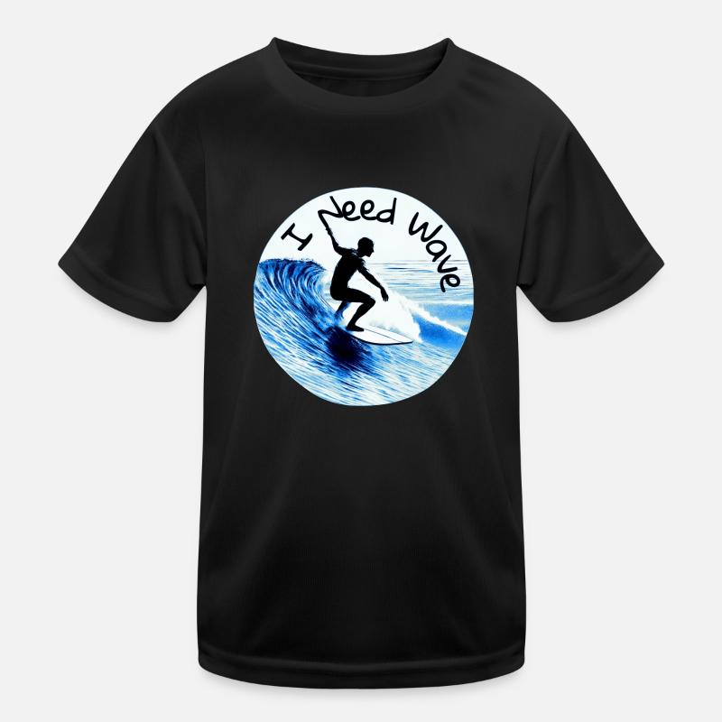 I need a wave - surfer on a board Kids Functional T-Shirt