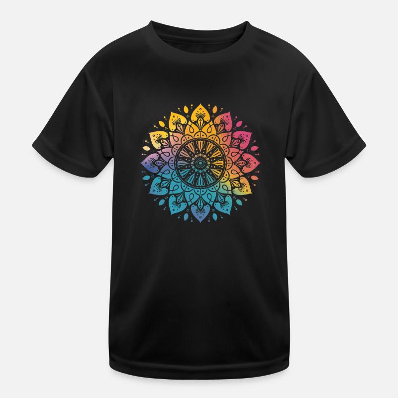 Regenbogen Mandala Kinder Funktions-T-Shirt