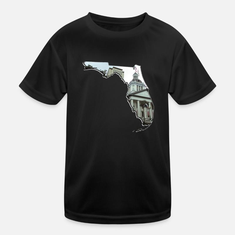 Florida State Capitol in Florida Map Kids Functional T-Shirt