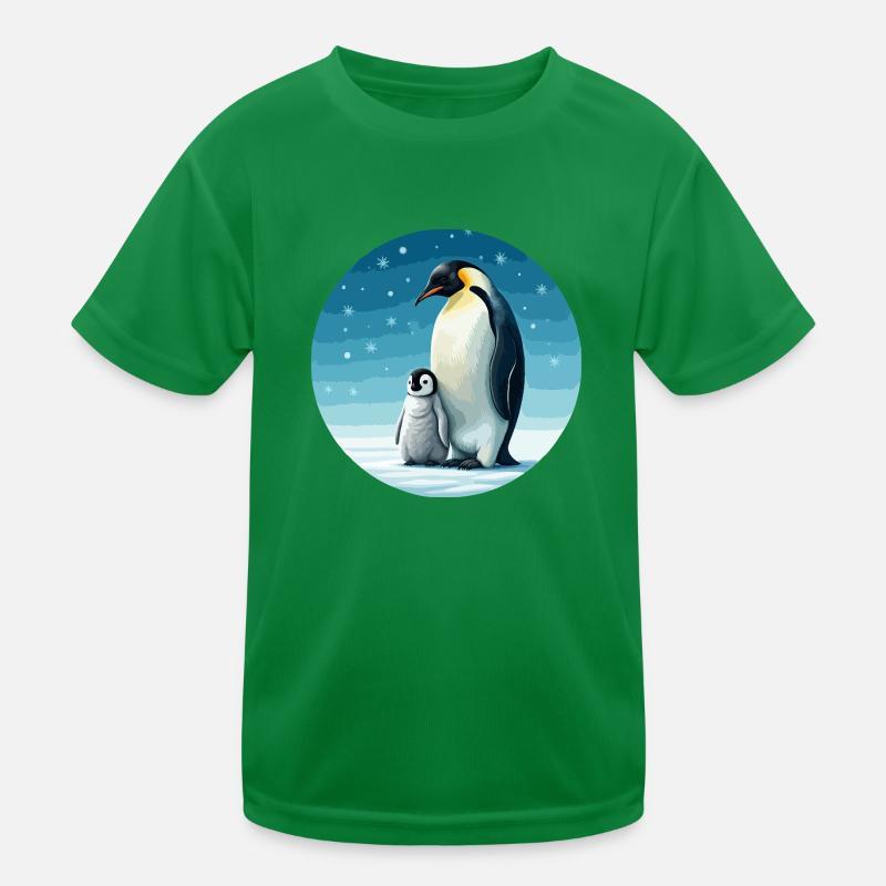 Kaiserpinguin mit Kind Kinder Funktions-T-Shirt