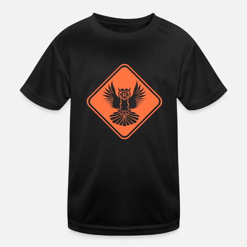 hibou Avertissement Zone de danger Panneau Note Attention T-shirt sport Enfant