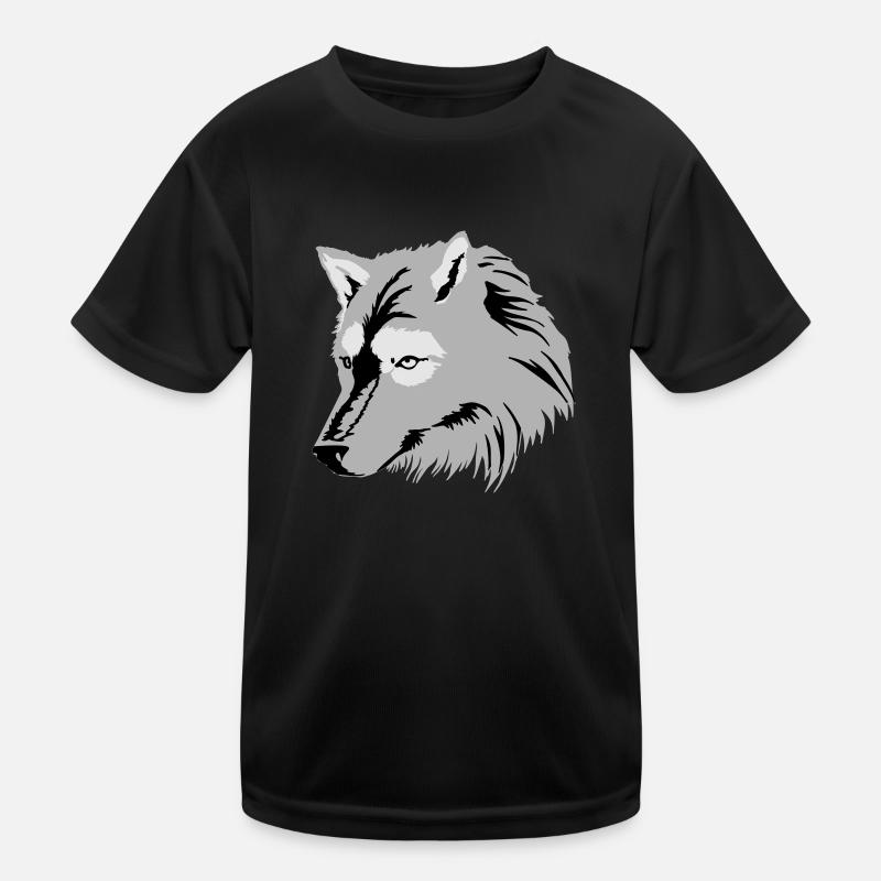 Silver Grey Wolf / Silbergrauer Wolf (3c) Kids Functional T-Shirt