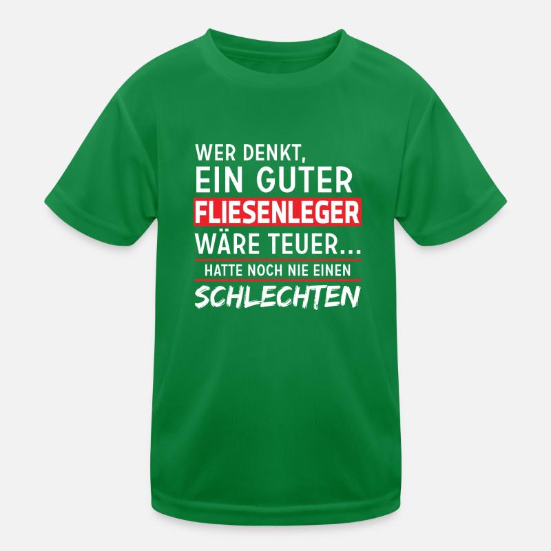 Fliesenleger Kinder Funktions-T-Shirt