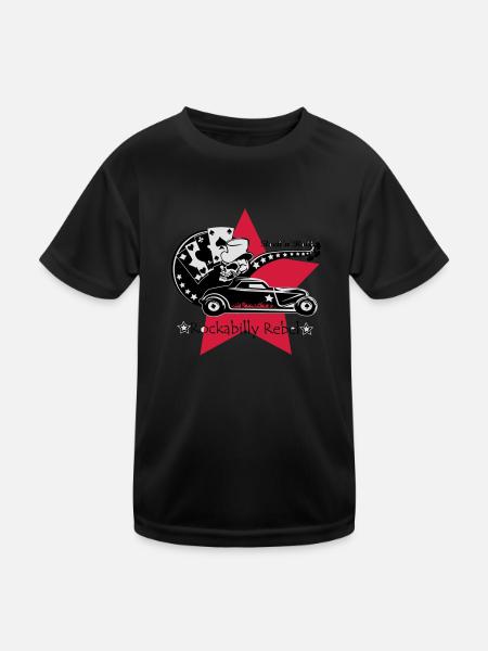 Rockabilly Rebel - Kids Functional T-Shirt - black - Front