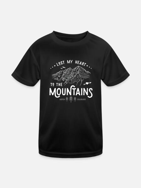 Lost My Heart to Aspen - Kinder Funktions-T-Shirt - Schwarz - Vorne